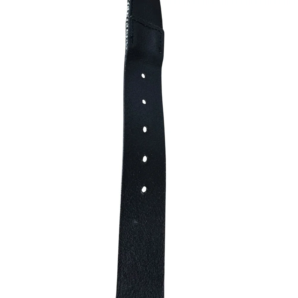 Allen Edmonds‎ Mens Grey Herringbone Wool Leather Belt Made in USA 36